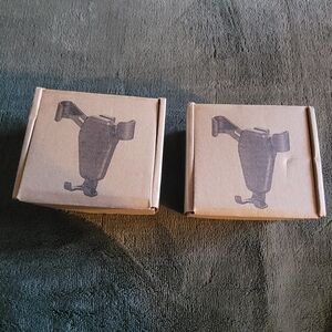Set of Two Black Phone Holders